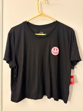 CycleBar Black Tee with Small Pink Accent